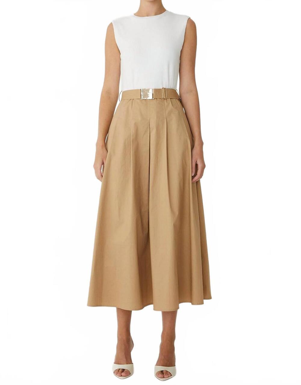 NEW JS71 essie midi dress in white/khaki